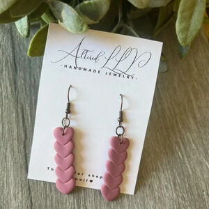Handmade Earrings Heart Dangles